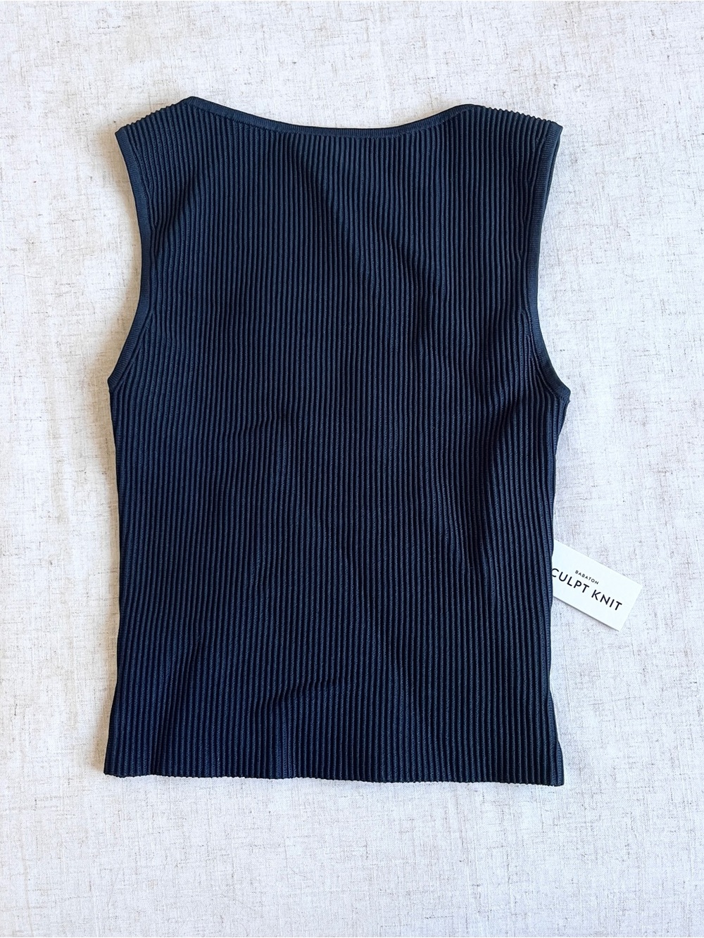 Aritzia sculpt knit navy tank top nwt